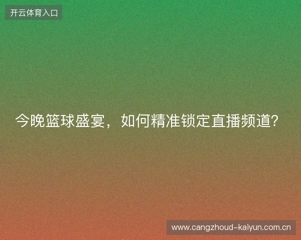 今晚篮球盛宴，如何精准锁定直播频道？